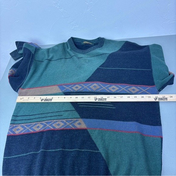 Blainroe Ireland Men's Wool Cotton Sweater Geometric VTG 42/L - Picture 7 of 8